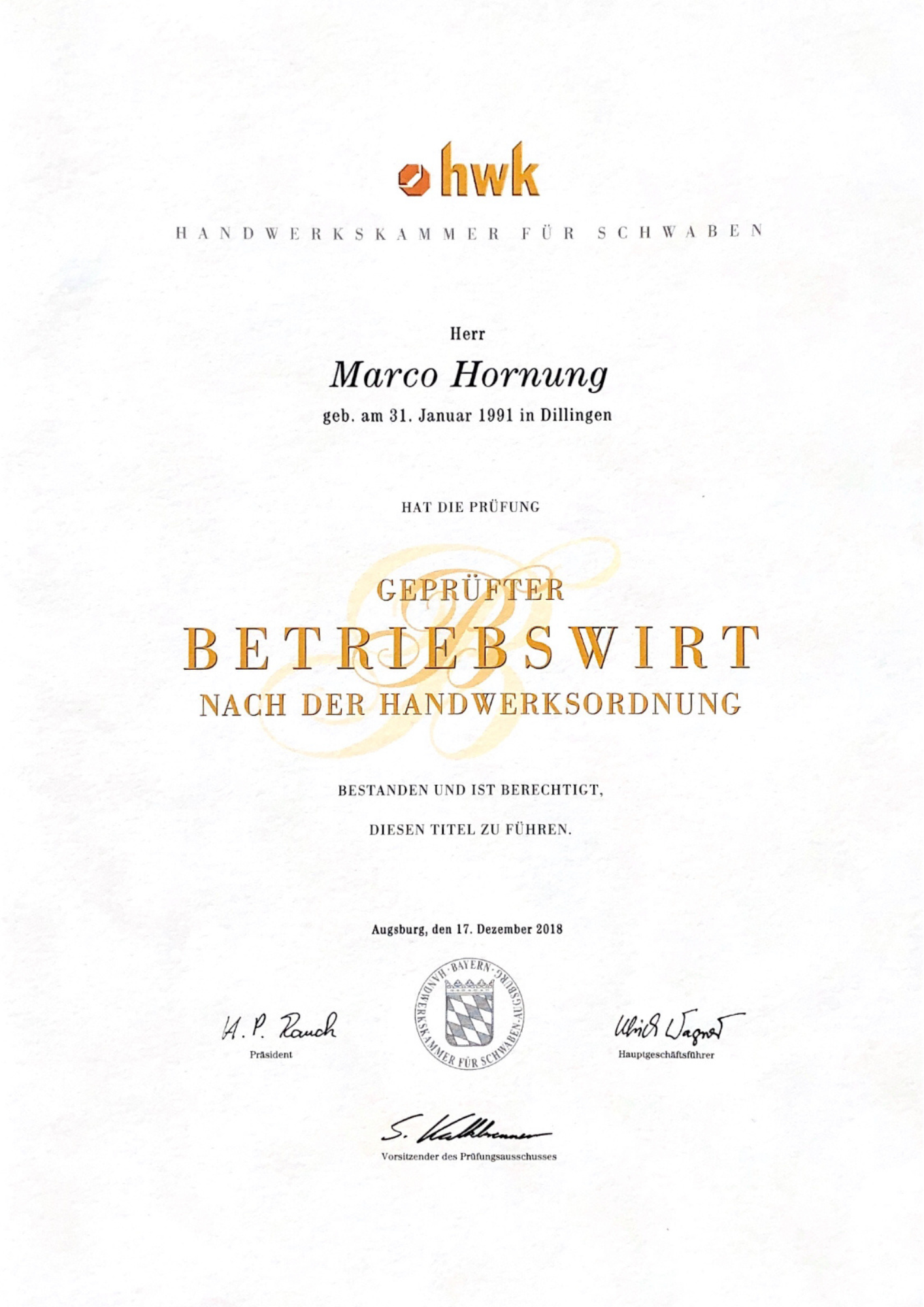 Geprüfter Betriebswirt Marco Hornung