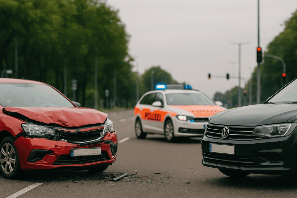 Unfall mit ausländischem Fahrzeug in Deutschland