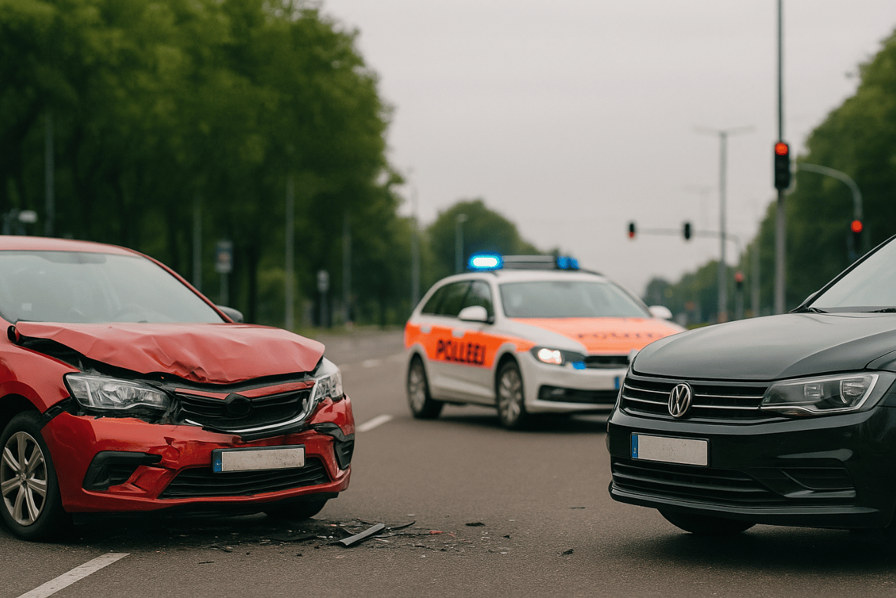 Unfall mit ausländischem Fahrzeug in Deutschland